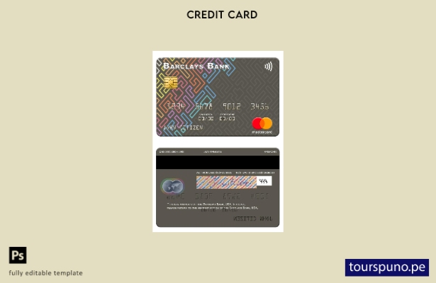 lista para imprimir plantilla de mastercard de Barclays Bank de EE. UU.